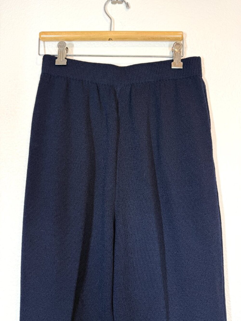 St John Collection Santana Knit Pants Blue Pleated High Waist Quiet Luxury 4 - Picture 5 of 11